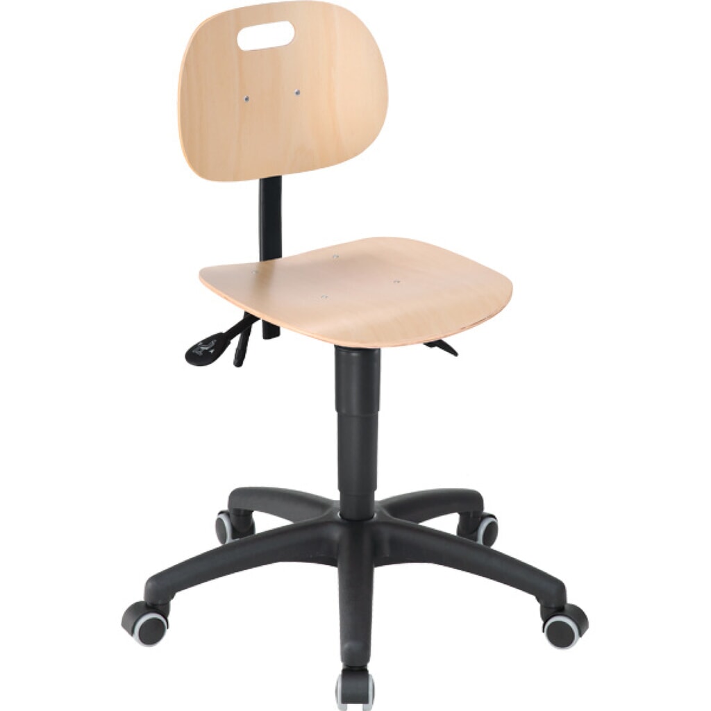 Werkdraaistoel Ability beuken, zithoogte 480-620 mm, kunststof onderstel, wielen Productafbeelding nr. 1: Werkdraaistoel Ability beuken, zithoogte 480-620 mm, kunststof onderstel, wielen