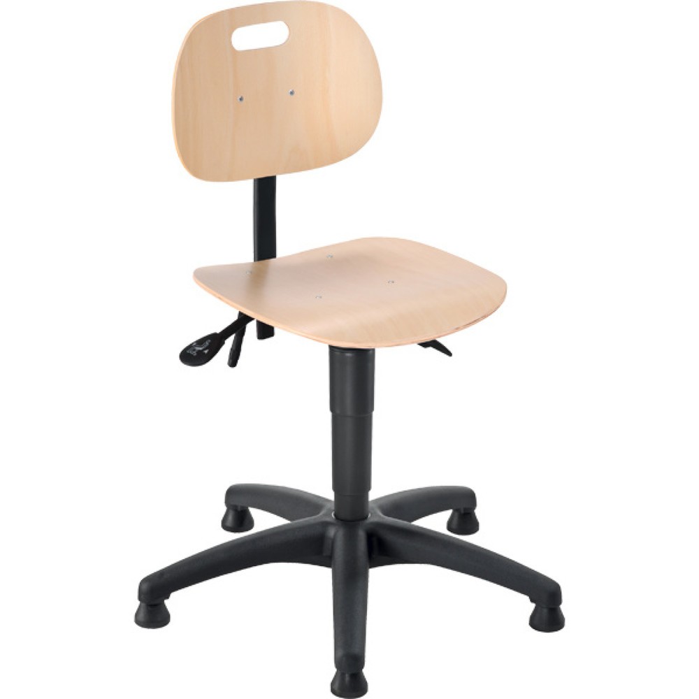 Product afbeelding: Werkdraaistoel Ability beuken, zithoogte 460-600 mm, kunststof onderstel, vloerglijders