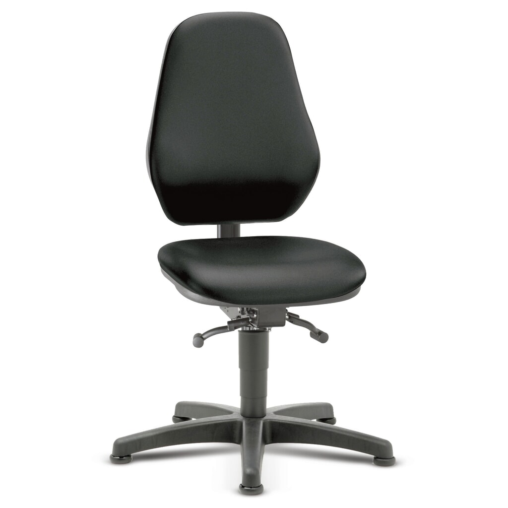 Werkdraaistoel bimos Alpha, kunstleer, zithoogte 460-640 mm, vloerglijders, zwart Product afbeelding: Werkdraaistoel bimos Alpha, kunstleer, zithoogte 460-640 mm, vloerglijders, zwart