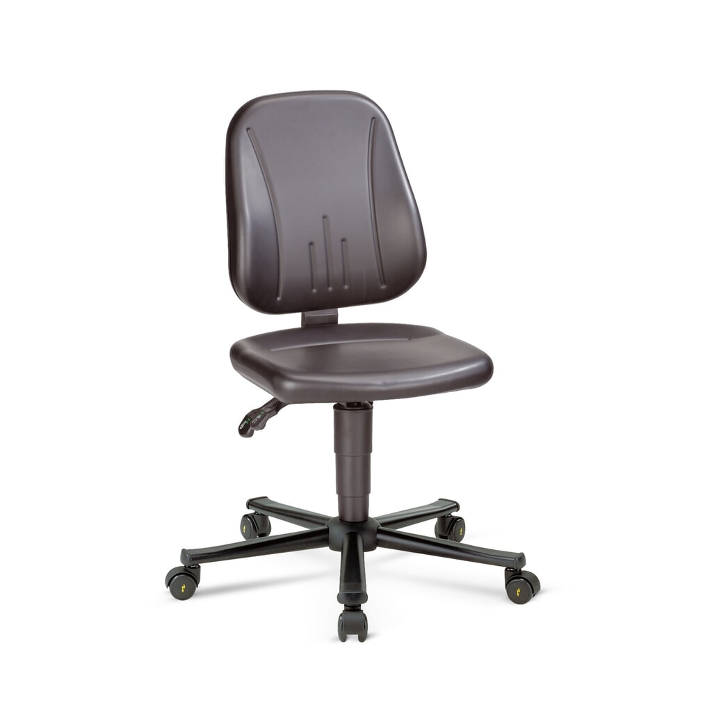 Werkstoel bimos ESD Unitec, kunstleer, met wielen, zwart Product afbeelding: Werkstoel bimos ESD Unitec, kunstleer, met wielen, zwart