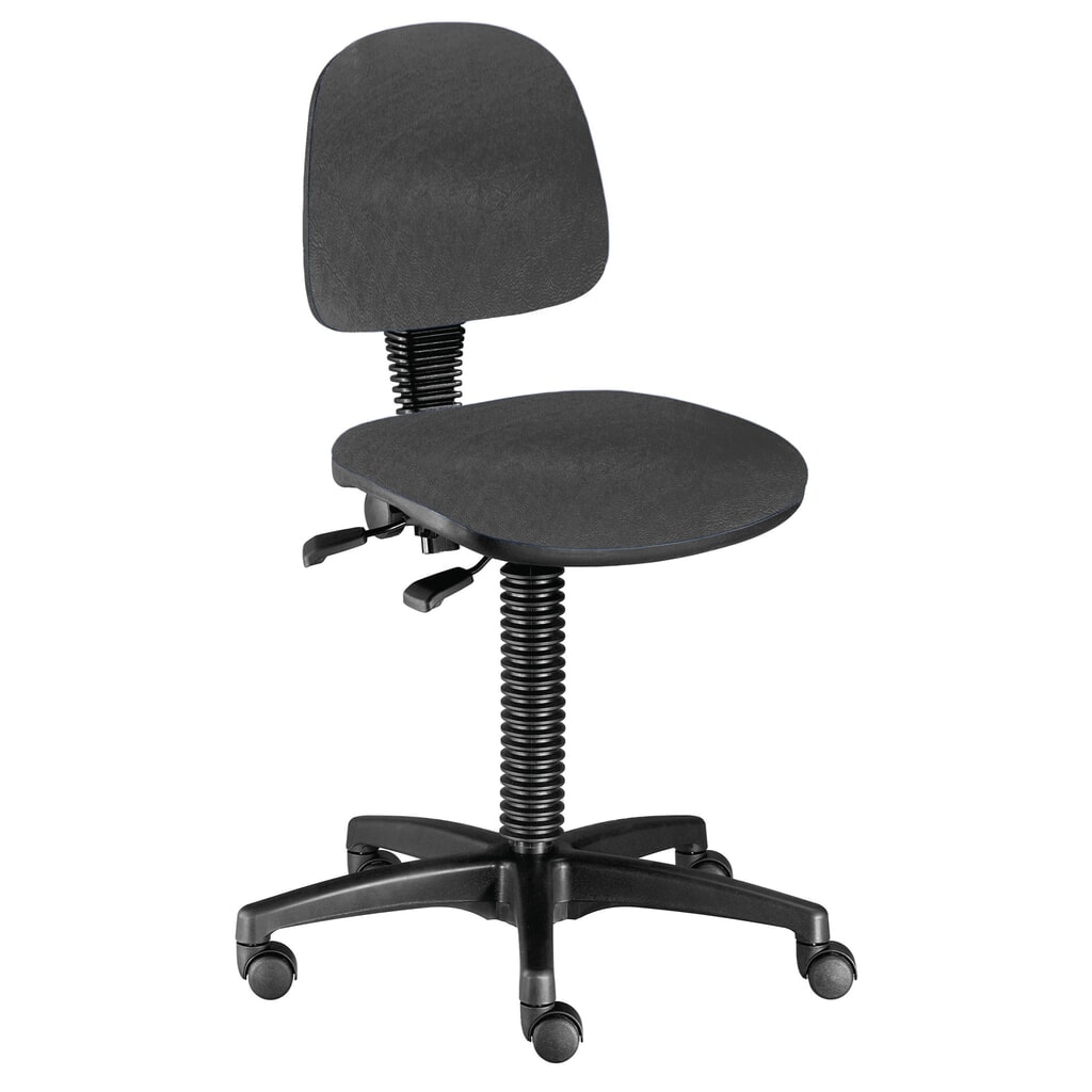 Product afbeelding: Werkdraaistoel BM Industrie, kunstleer, zithoogte 480-650 mm, wielen, grijs