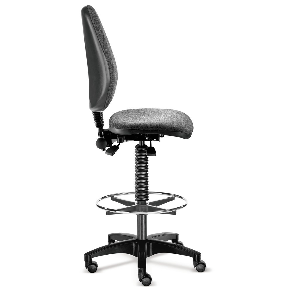 Productafbeelding nr. 1: Werkdraaistoel BM Industrie, kunstleer, zithoogte 480-650 mm, wielen, voetring, zwart