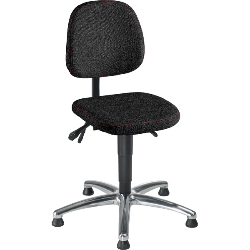 Werkdraaistoel Chrom, stofbekleding, zithoogte 480-630 mm, stalen onderstel verchroomd, vloerglijders Product afbeelding: Werkdraaistoel Chrom, stofbekleding, zithoogte 480-630 mm, stalen onderstel verchroomd, vloerglijders