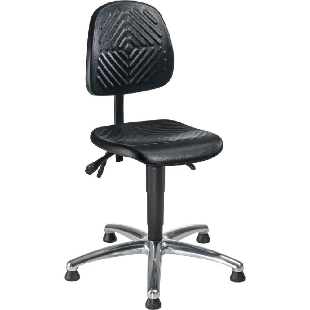 Product afbeelding: Werkdraaistoel Chrom II, zithoogte 480-630 mm, stalen onderstel verchroomd, vloerglijders