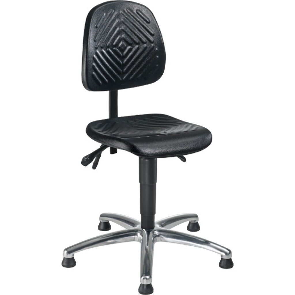Product afbeelding: Werkdraaistoel Chrom II, zithoogte 480-630 mm, stalen onderstel verchroomd, vloerglijders