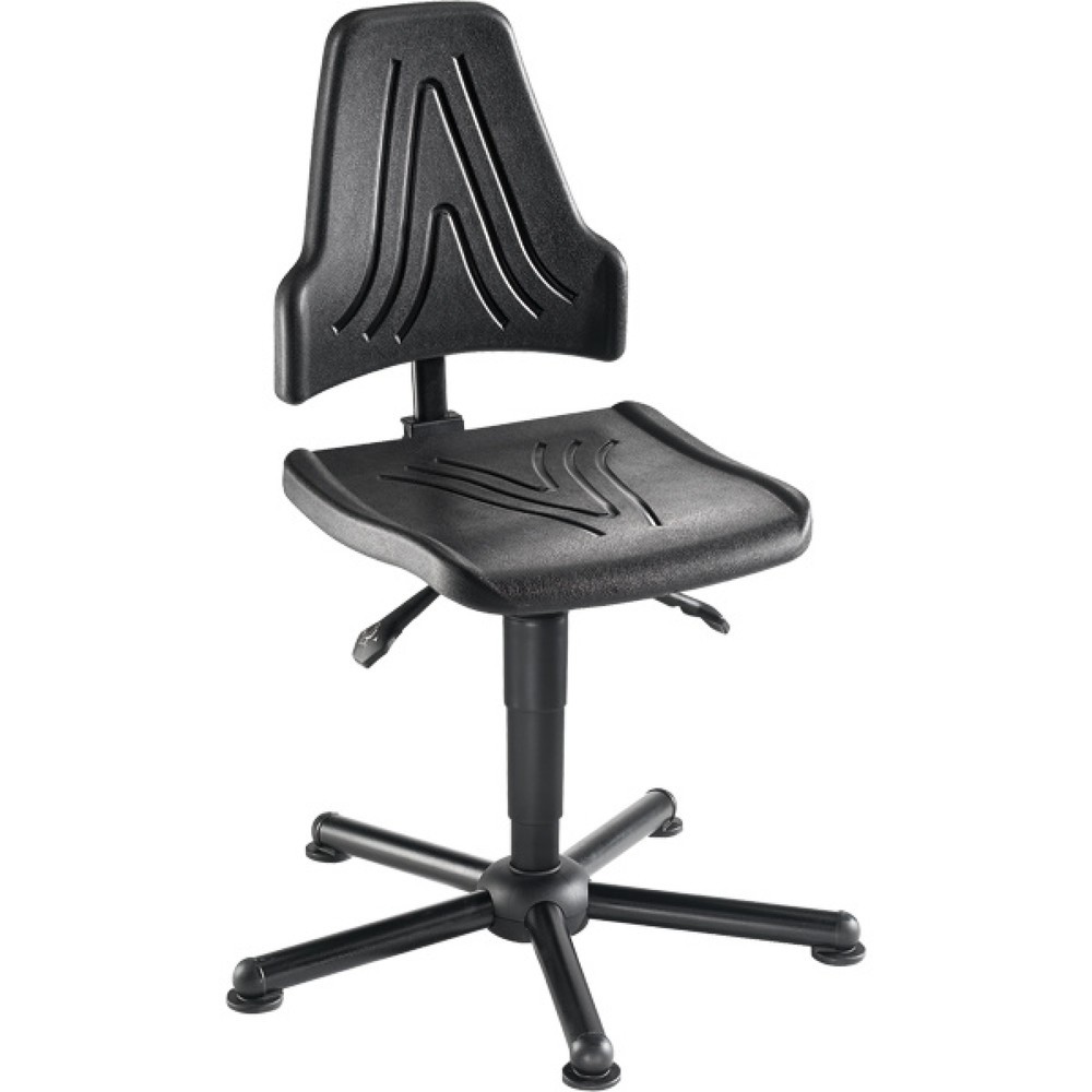 Product afbeelding: Werkdraaistoel Stream XXL, tot 150 kg belastbaar, zithoogte 430-630 mm, stalen onderstel, vloerglijders