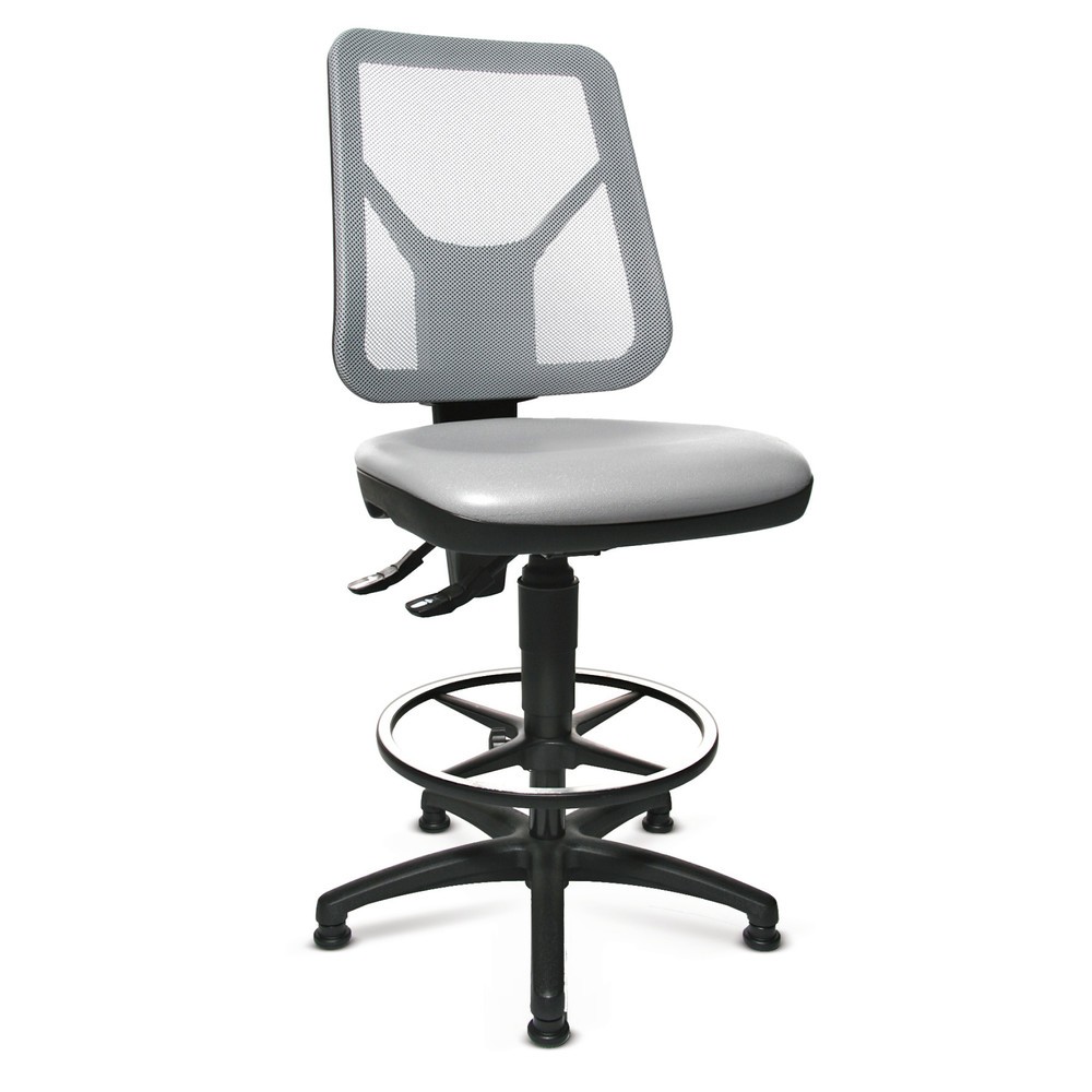 Productafbeelding nr. 1: Werkdraaistoel Topstar® Tec 80 PK, zithoogte 590-840 mm, netrugleuning, vloerglijders, voetring, zwart