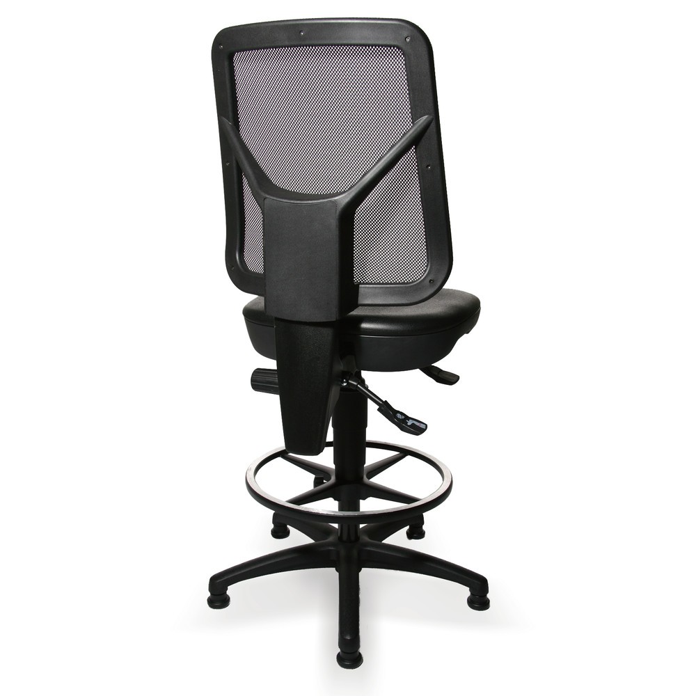 Productafbeelding nr. 2: Werkdraaistoel Topstar® Tec 80 PK, zithoogte 590-840 mm, netrugleuning, vloerglijders, voetring, zwart