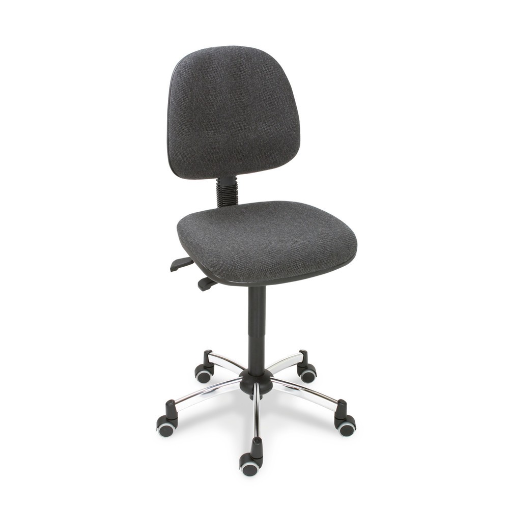Product afbeelding: Werkdraaistoel Universal, zithoogte 500-680 mm, aluminium onderstel, wielen, kunstleer, zwart