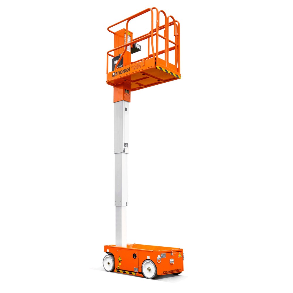 Product afbeelding: Werkkooi met telescoop hefmast Snorkel TM12, elektrisch verrijdbaar, draagvermogen 227 kg, werkhoogte max. 5,6 m