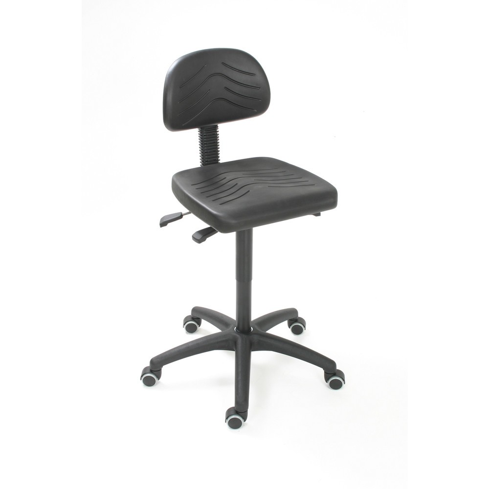Product afbeelding: Werkkruk HEMMDAL Easy polyurethaan, zithoogte 450-650 mm, kunststof onderstel, wielen