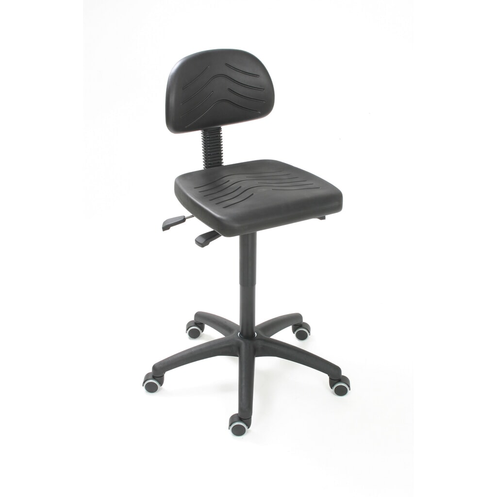 Werkkruk HEMMDAL Easy polyurethaan, zithoogte 450-650 mm, kunststof onderstel, wielen Product afbeelding: Werkkruk HEMMDAL Easy polyurethaan, zithoogte 450-650 mm, kunststof onderstel, wielen