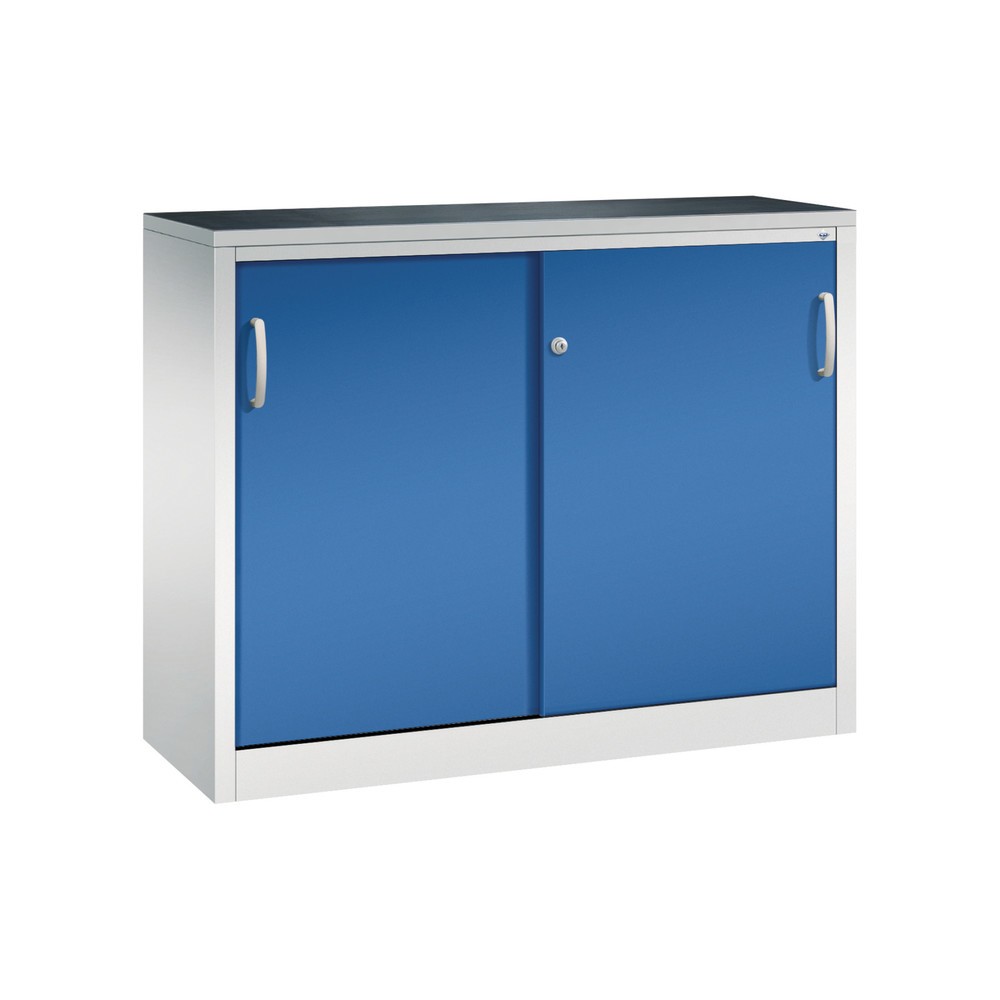 Productafbeelding nr. 1: Werkplaatsbijzetkast C+P met 1 legbord, hxbxd 1.000 x 1.200 x 400 mm, lichtgrijs, gentiaanblauw