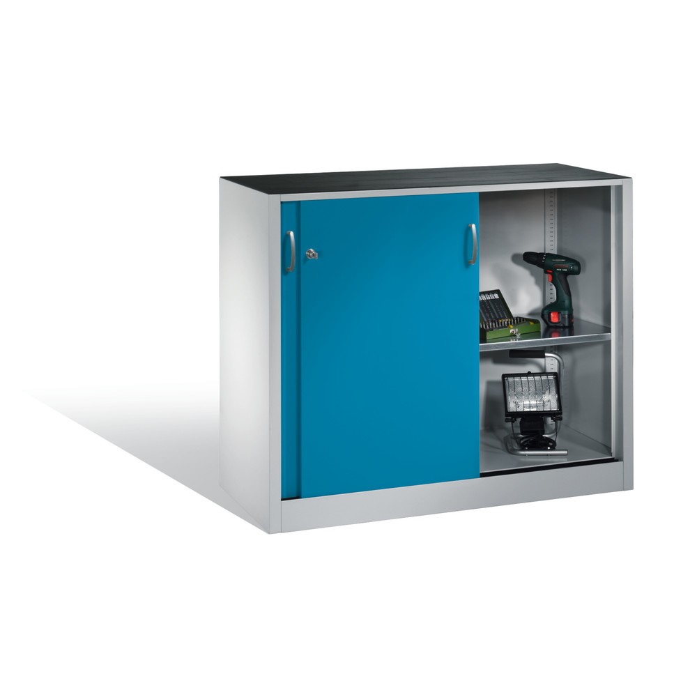 Productafbeelding nr. 5: Werkplaatsbijzetkast C+P met 1 legbord, hxbxd 1.000 x 1.200 x 400 mm, lichtgrijs, lichtblauw