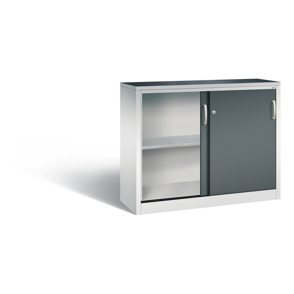 Werkplaatsbijzetkast C+P met 1 legbord, hxbxd 1.000 x 1.200 x 400 mm, lichtgrijs, antracietgrijs Productafbeelding nr. 4: Werkplaatsbijzetkast C+P met 1 legbord, hxbxd 1.000 x 1.200 x 400 mm, lichtgrijs, antracietgrijs