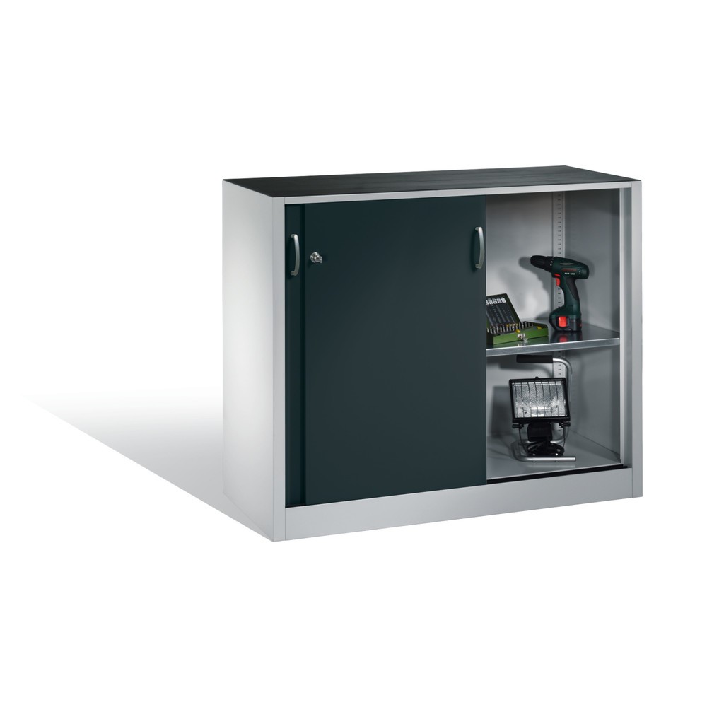 Productafbeelding nr. 5: Werkplaatsbijzetkast C+P met 1 legbord, hxbxd 1.000 x 1.200 x 400 mm, lichtgrijs, antracietgrijs