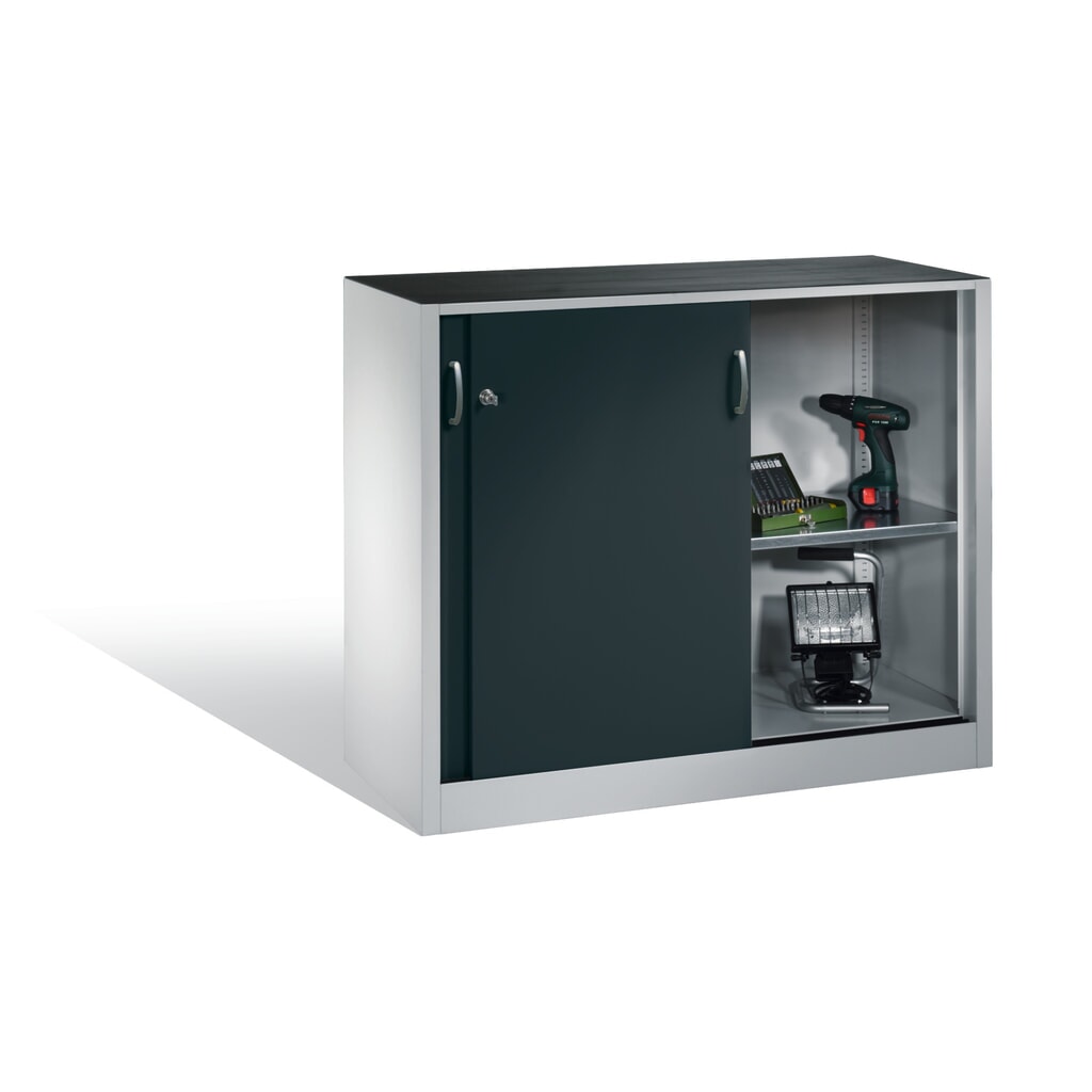 Productafbeelding nr. 5: Werkplaatsbijzetkast C+P met 1 legbord, hxbxd 1.000 x 1.200 x 400 mm, lichtgrijs, antracietgrijs