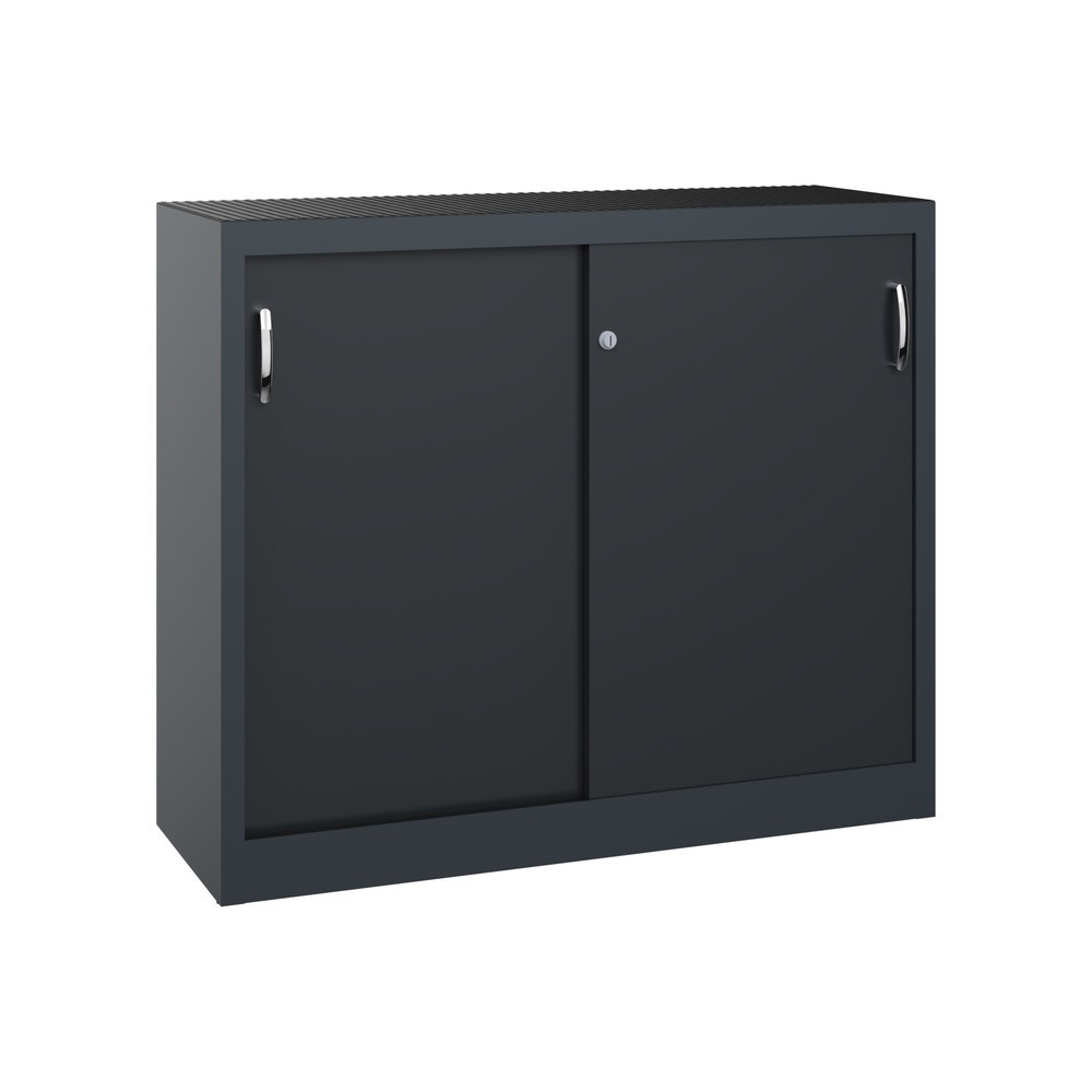 Productafbeelding nr. 1: Werkplaatsbijzetkast C+P met 1 legbord, hxbxd 1.000 x 1.200 x 400 mm, antracietgrijs, zwartgrijs