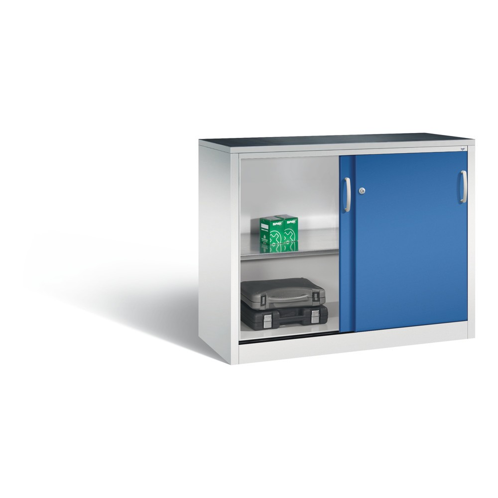 Productafbeelding nr. 5: Werkplaatsbijzetkast C+P met 1 legbord, hxbxd 1.000 x 1.200 x 500 mm, lichtgrijs, gentiaanblauw