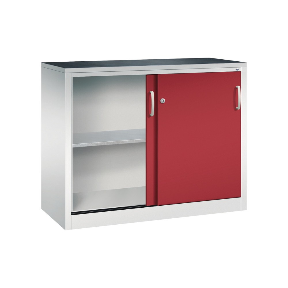 Productafbeelding nr. 4: Werkplaatsbijzetkast C+P met 1 legbord, hxbxd 1.000 x 1.200 x 500 mm, lichtgrijs, robijnrood