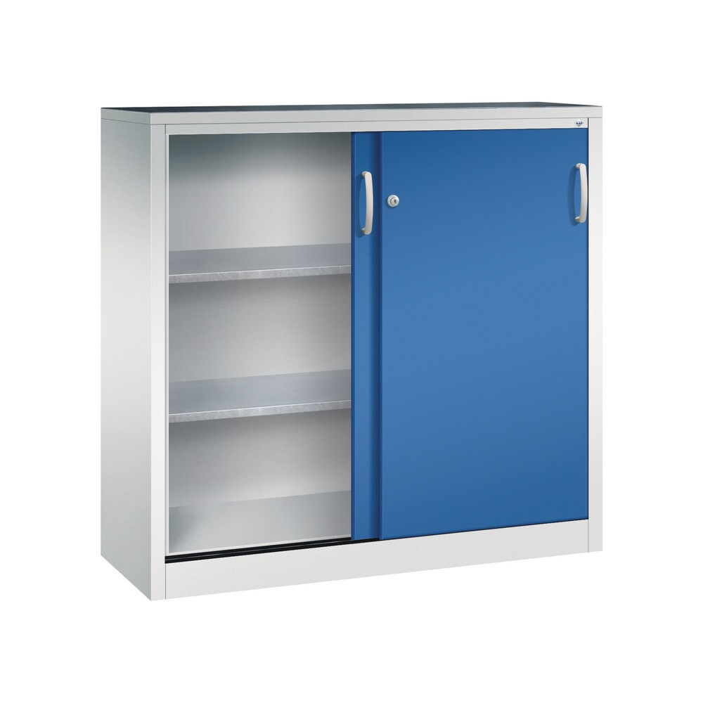 Productafbeelding nr. 4: Werkplaatsbijzetkast C+P met 2 legborden, hxbxd 1.200 x 1.200 x 400 mm, lichtgrijs, gentiaanblauw