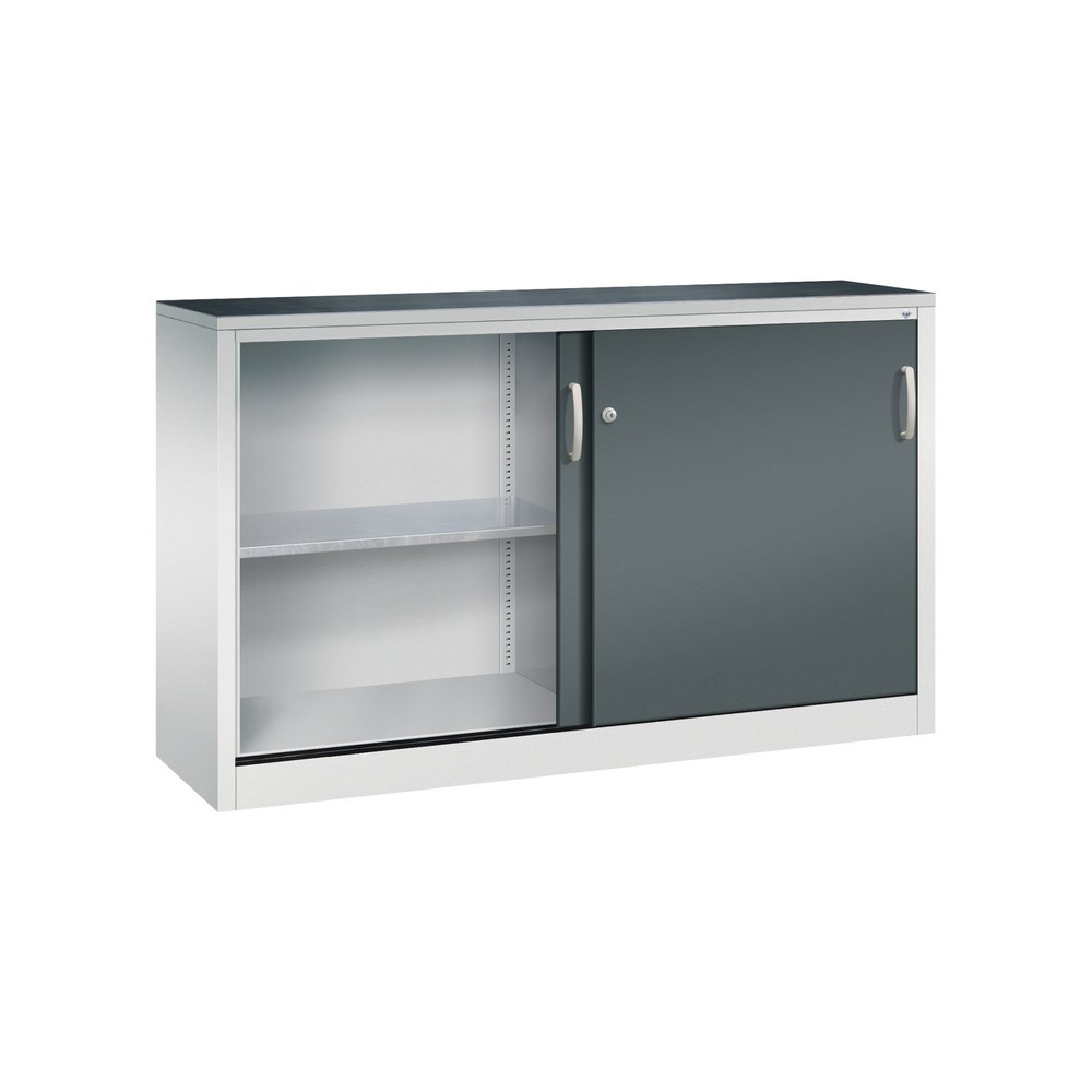 Productafbeelding nr. 4: Werkplaatsbijzetkast C+P met 2 legborden, hxbxd 1.000 x 1.600 x 400 mm, scheidingswand, lichtgrijs, antracietgrijs