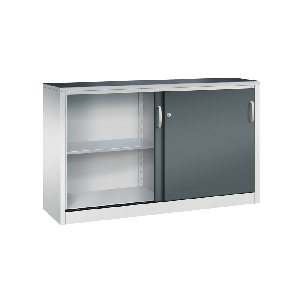 Werkplaatsbijzetkast C+P met 2 legborden, hxbxd 1.000 x 1.600 x 400 mm, scheidingswand, lichtgrijs, antracietgrijs Productafbeelding nr. 4: Werkplaatsbijzetkast C+P met 2 legborden, hxbxd 1.000 x 1.600 x 400 mm, scheidingswand, lichtgrijs, antracietgrijs