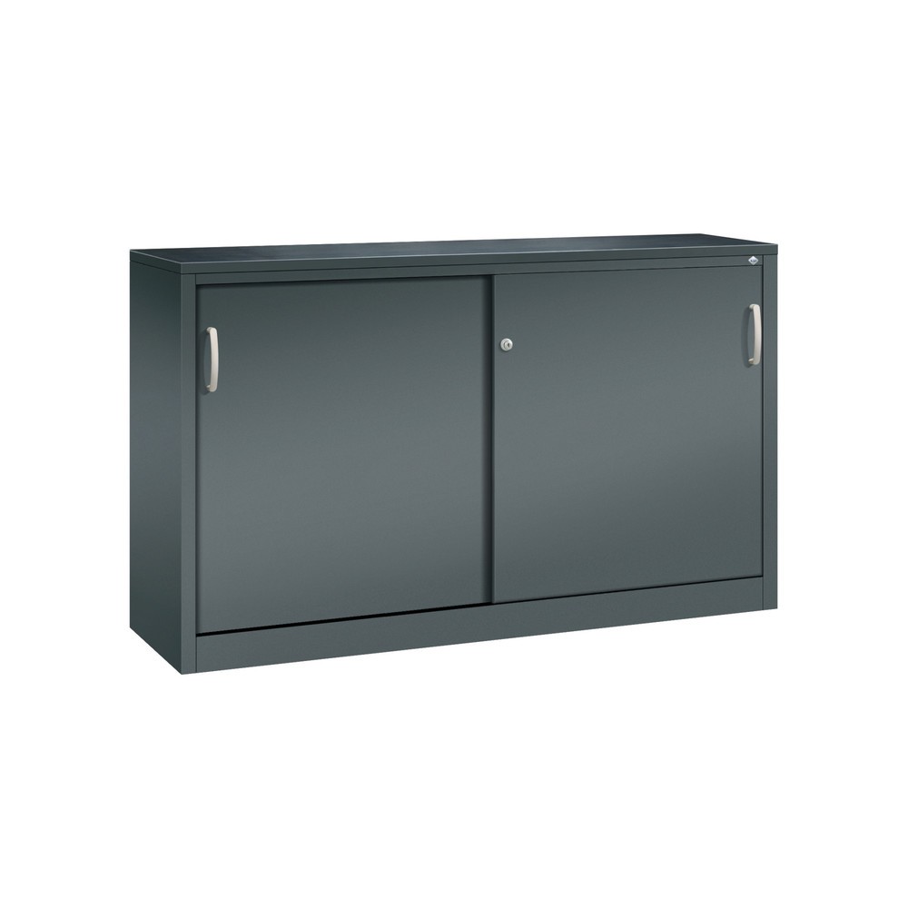 Productafbeelding nr. 1: Werkplaatsbijzetkast C+P met 2 legborden, hxbxd 1.000 x 1.600 x 400 mm, scheidingswand, antracietgrijs, antracietgrijs