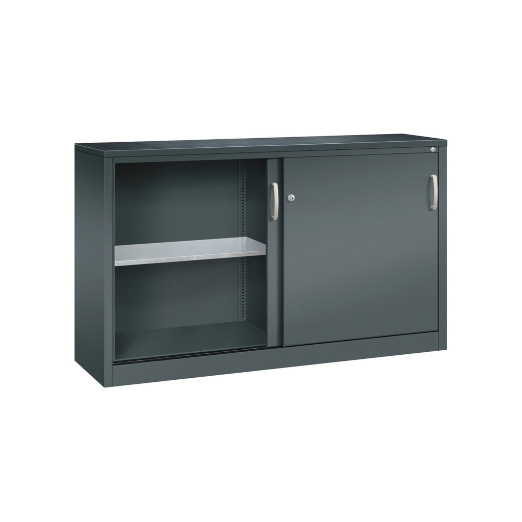 Werkplaatsbijzetkast C+P met 2 legborden, hxbxd 1.000 x 1.600 x 400 mm, scheidingswand, antracietgrijs, antracietgrijs Productafbeelding nr. 4: Werkplaatsbijzetkast C+P met 2 legborden, hxbxd 1.000 x 1.600 x 400 mm, scheidingswand, antracietgrijs, antracietgrijs