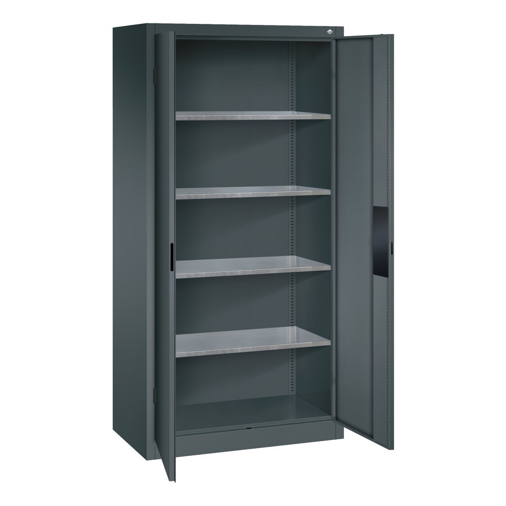 Productafbeelding nr. 18: Werkplaatsdraaideurkast C+P met 4 legborden, hxbxd 1.950 x 930 x 500 mm, lichtgrijs, lichtblauw