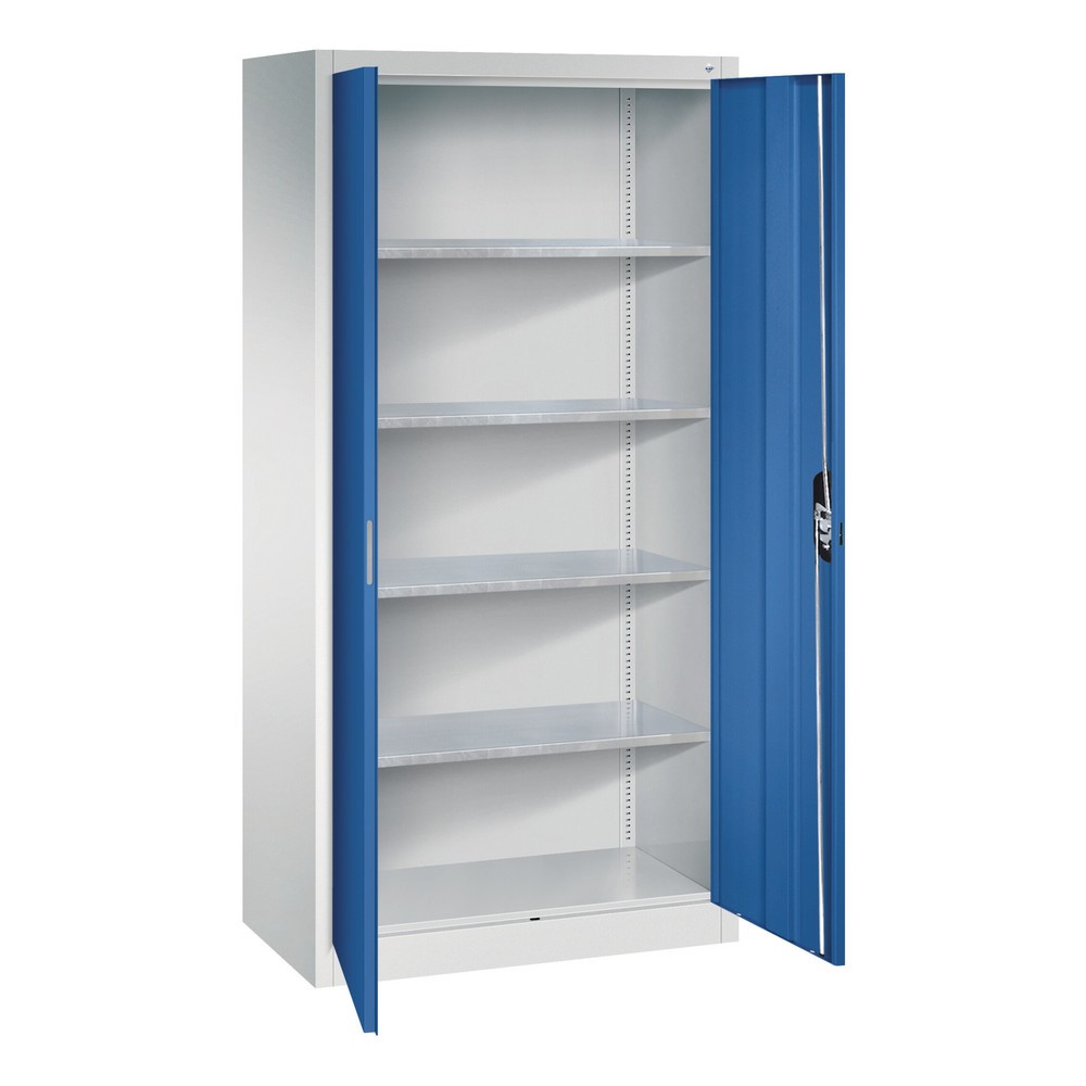 Productafbeelding nr. 17: Werkplaatsdraaideurkast C+P met 4 legborden, hxbxd 1.950 x 930 x 500 mm, lichtgrijs, zwartgrijs