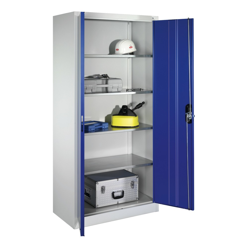 Productafbeelding nr. 18: Werkplaatsdraaideurkast C+P met 4 legborden, hxbxd 1.950 x 930 x 500 mm, lichtgrijs, zwartgrijs