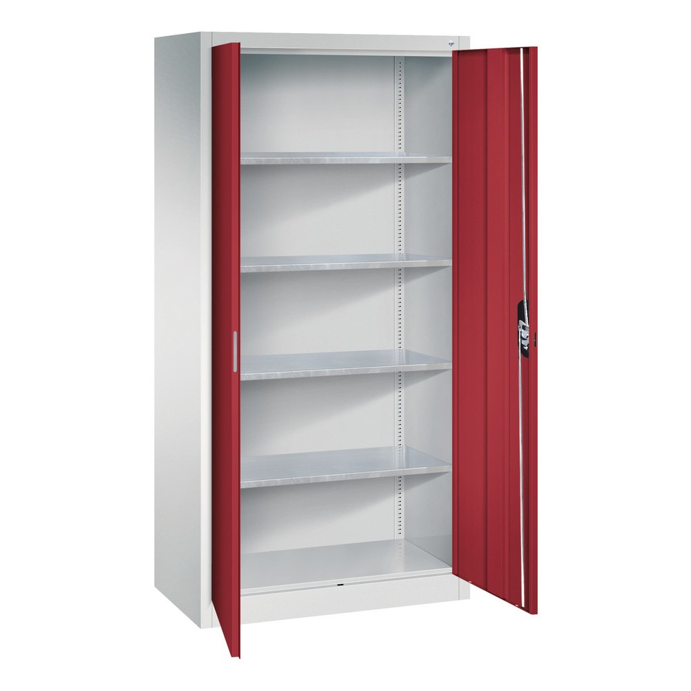 Productafbeelding nr. 19: Werkplaatsdraaideurkast C+P met 4 legborden, hxbxd 1.950 x 930 x 500 mm, lichtgrijs, antracietgrijs
