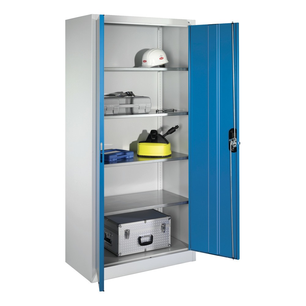 Productafbeelding nr. 20: Werkplaatsdraaideurkast C+P met 4 legborden, hxbxd 1.950 x 930 x 500 mm, antracietgrijs, gentiaanblauw