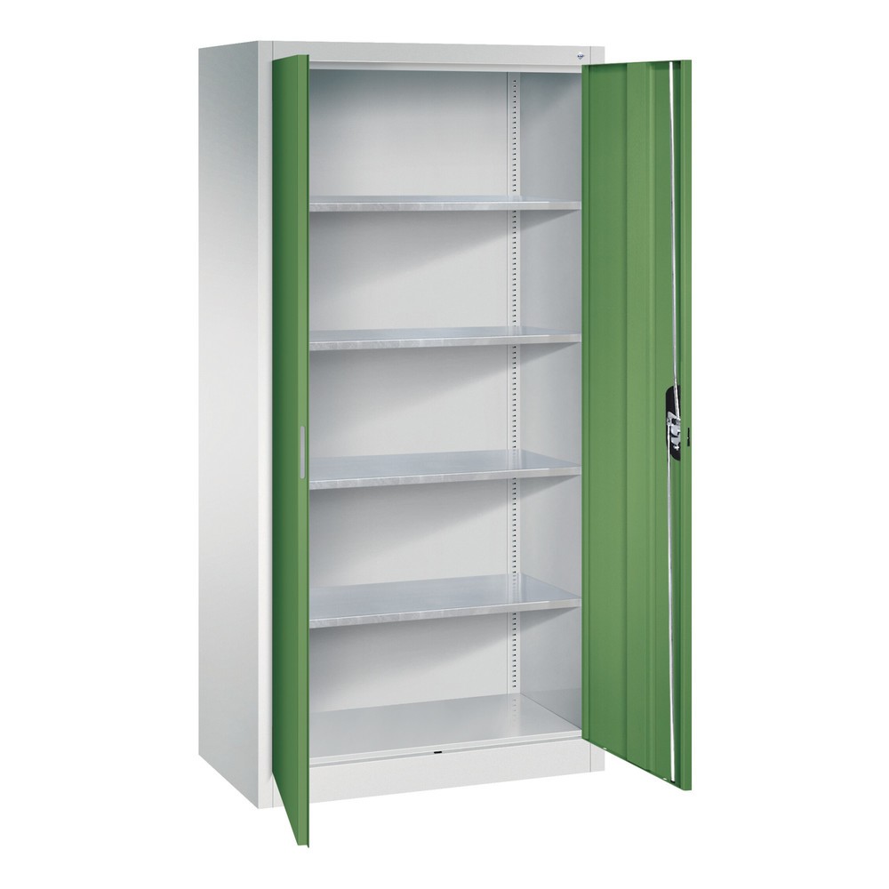 Productafbeelding nr. 19: Werkplaatsdraaideurkast C+P met 4 legborden, hxbxd 1.950 x 930 x 500 mm, antracietgrijs, robijnrood