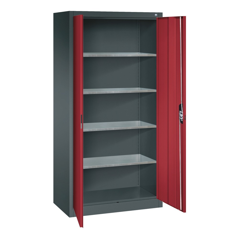 Productafbeelding nr. 19: Werkplaatsdraaideurkast C+P met 4 legborden, hxbxd 1.950 x 930 x 500 mm, antracietgrijs, antracietgrijs