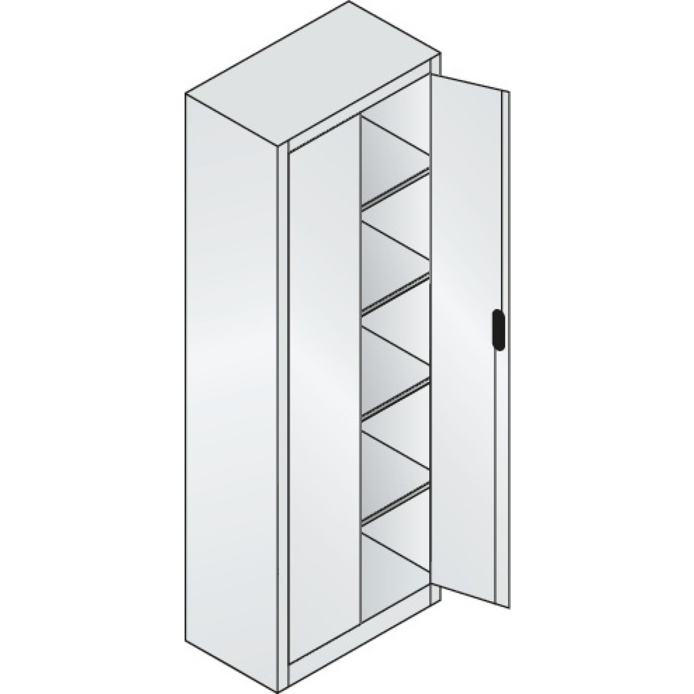 Productafbeelding nr. 17: Werkplaatsdraaideurkast C+P met 4 legborden, hxbxd 1.950 x 700 x 400 mm, lichtgrijs, lichtblauw