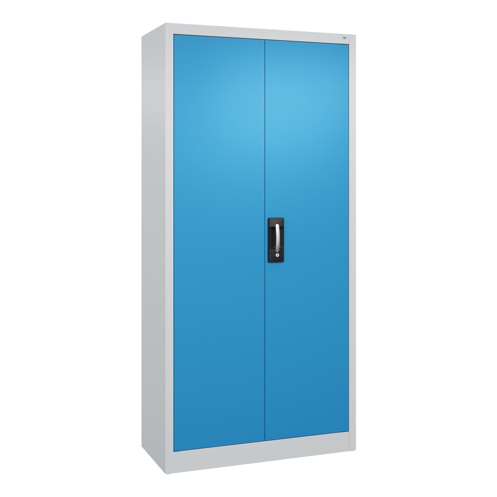Product afbeelding: Werkplaatsdraaideurkast C+P met 4 legborden, hxbxd 1.950 x 930 x 400 mm, lichtgrijs, lichtblauw