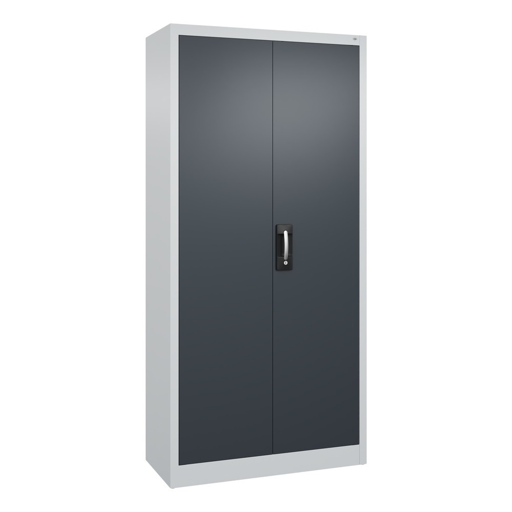 Product afbeelding: Werkplaatsdraaideurkast C+P met 4 legborden, hxbxd 1.950 x 930 x 400 mm, lichtgrijs, antracietgrijs