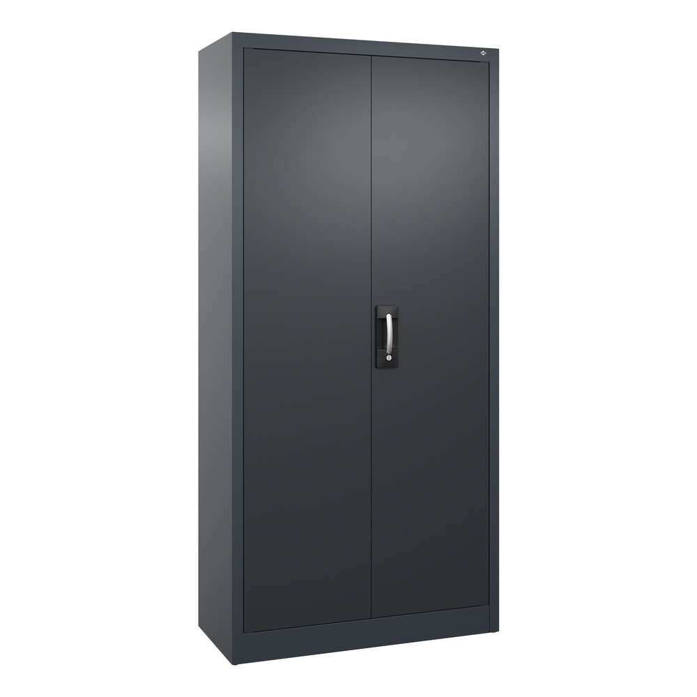 Product afbeelding: Werkplaatsdraaideurkast C+P met 4 legborden, hxbxd 1.950 x 930 x 400 mm, antracietgrijs, zwartgrijs
