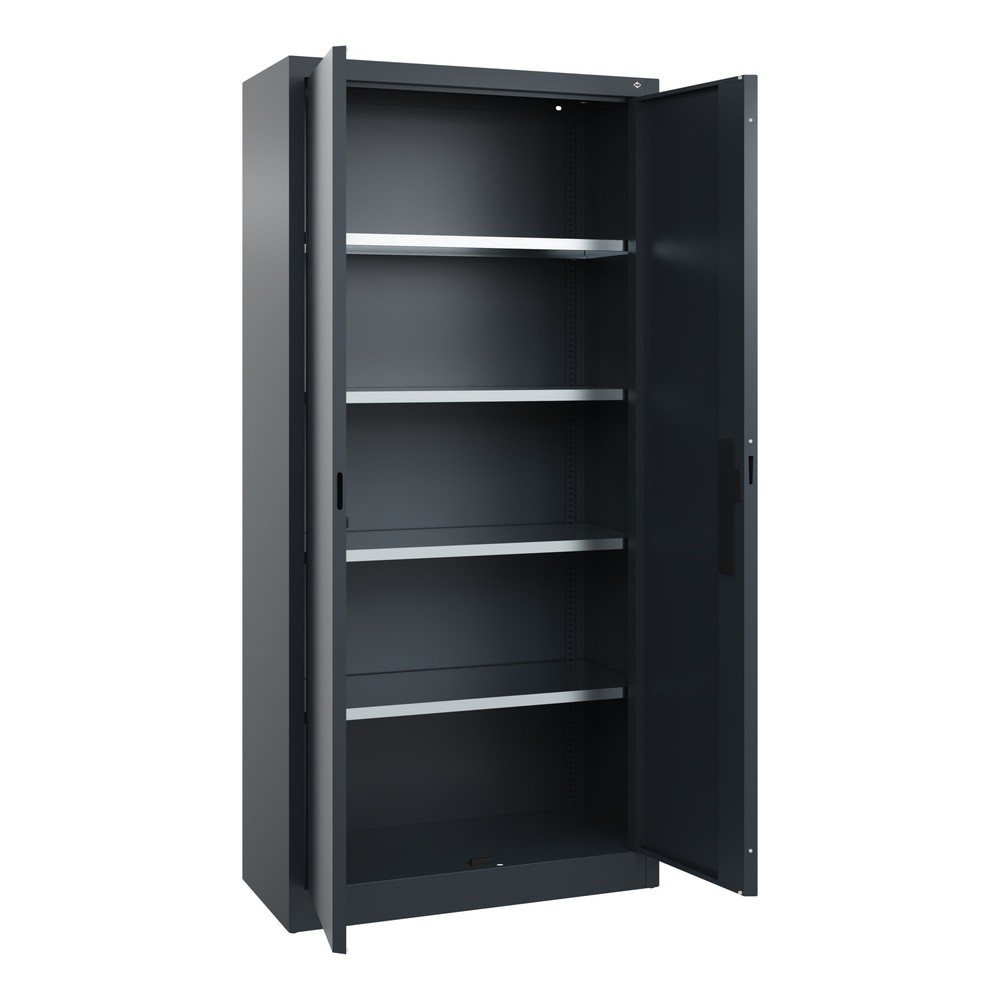 Productafbeelding nr. 18: Werkplaatsdraaideurkast C+P met 4 legborden, hxbxd 1.950 x 930 x 400 mm, antracietgrijs, antracietgrijs
