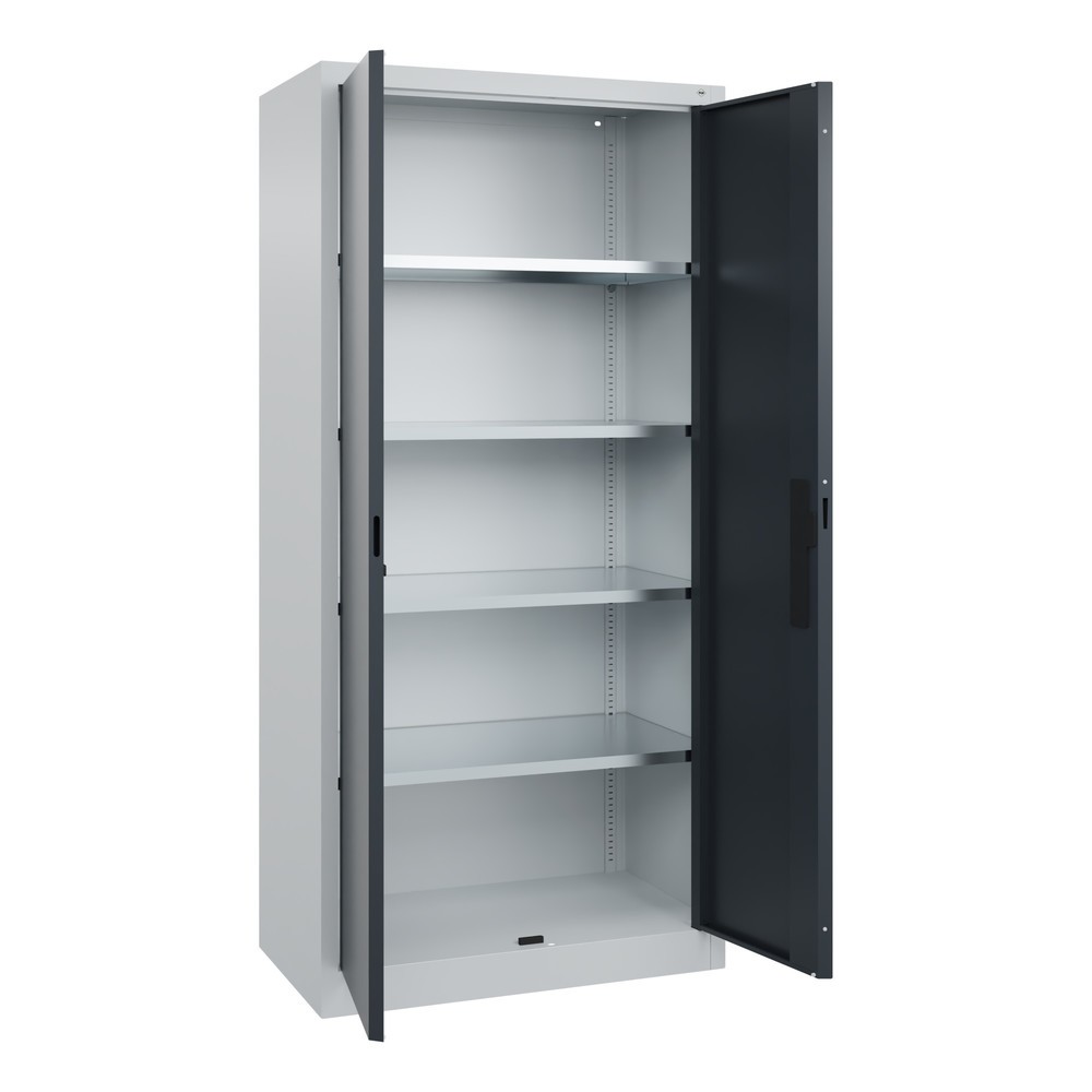 Productafbeelding nr. 20: Werkplaatsdraaideurkast C+P met 4 legborden, hxbxd 1.950 x 930 x 500 mm, lichtgrijs, antracietgrijs
