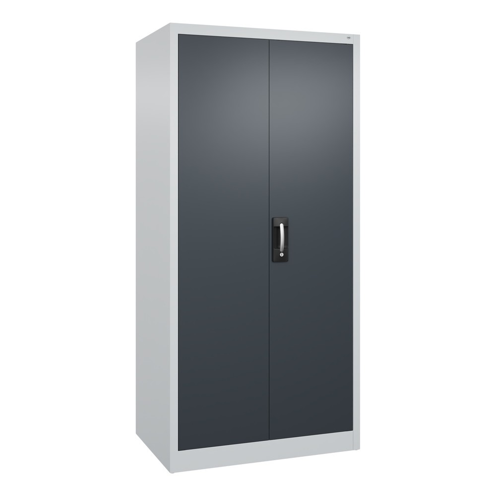 Product afbeelding: Werkplaatsdraaideurkast C+P met 4 legborden, hxbxd 1.950 x 930 x 600 mm, lichtgrijs, antracietgrijs