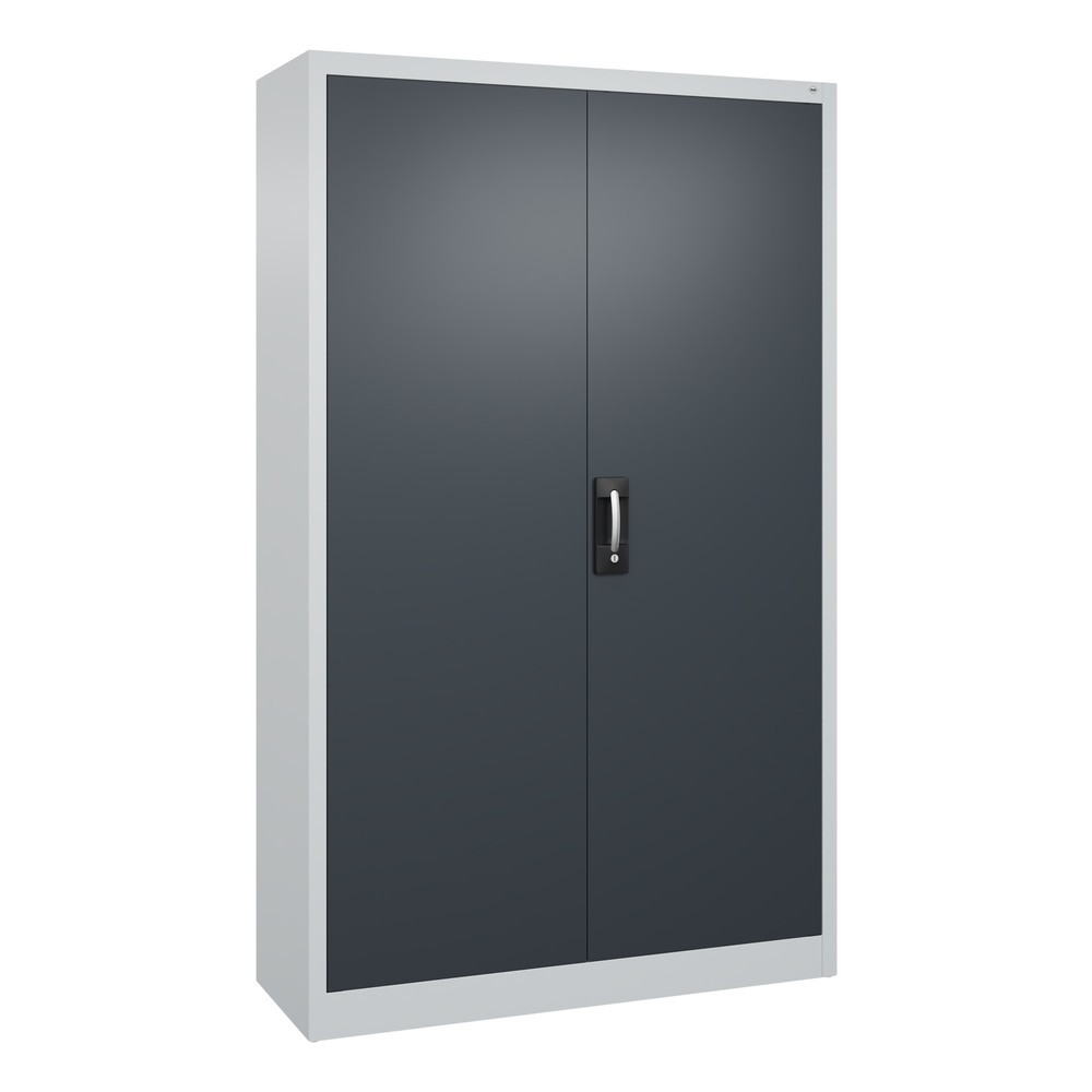 Product afbeelding: Werkplaatsdraaideurkast C+P met 4 legborden, hxbxd 1.950 x 1.200 x 400 mm, lichtgrijs, antracietgrijs