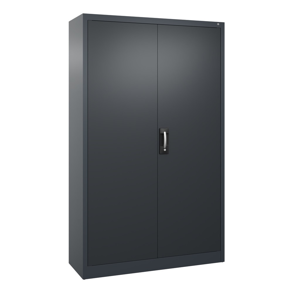 Product afbeelding: Werkplaatsdraaideurkast C+P met 4 legborden, hxbxd 1.950 x 1.200 x 400 mm, antracietgrijs, zwartgrijs
