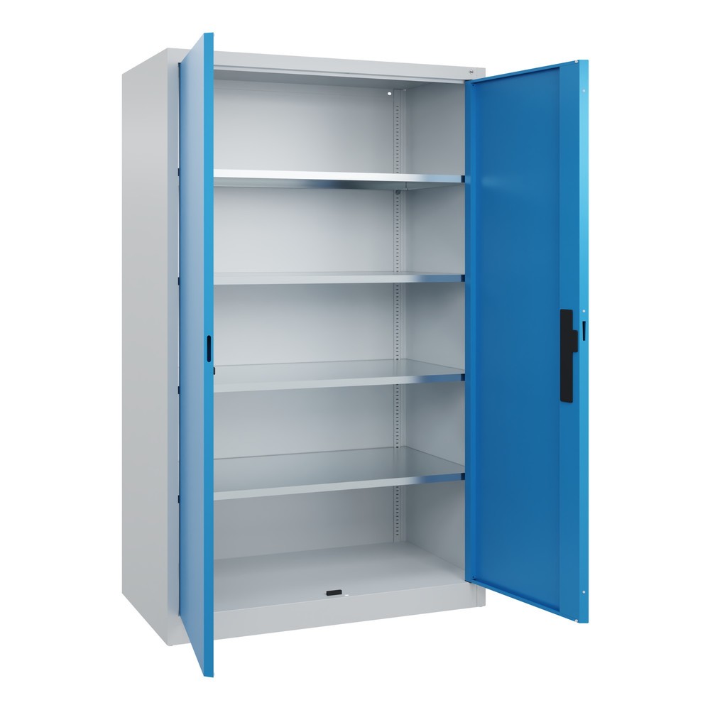 Productafbeelding nr. 17: Werkplaatsdraaideurkast C+P met 4 legborden, hxbxd 1.950 x 1.200 x 600 mm, lichtgrijs, lichtblauw