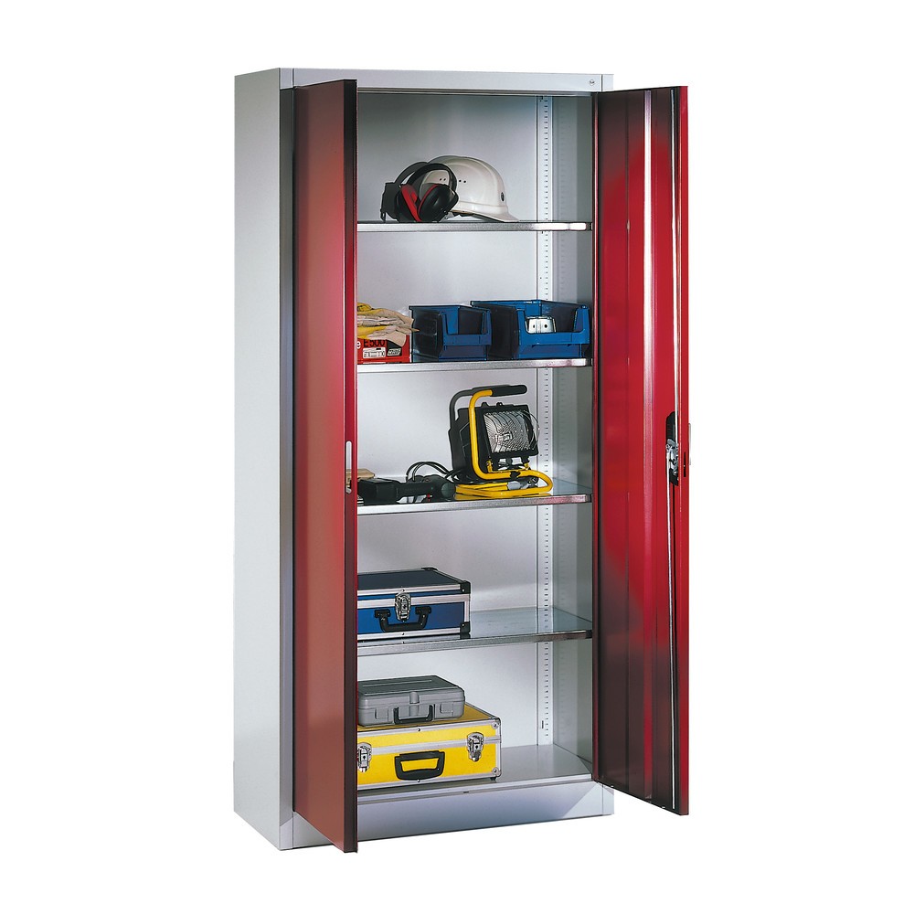 Productafbeelding nr. 9: Werkplaatsdraaideurkast C+P met 4 legborden, hxbxd 1.950 x 930 x 500 mm, antracietgrijs, antracietgrijs