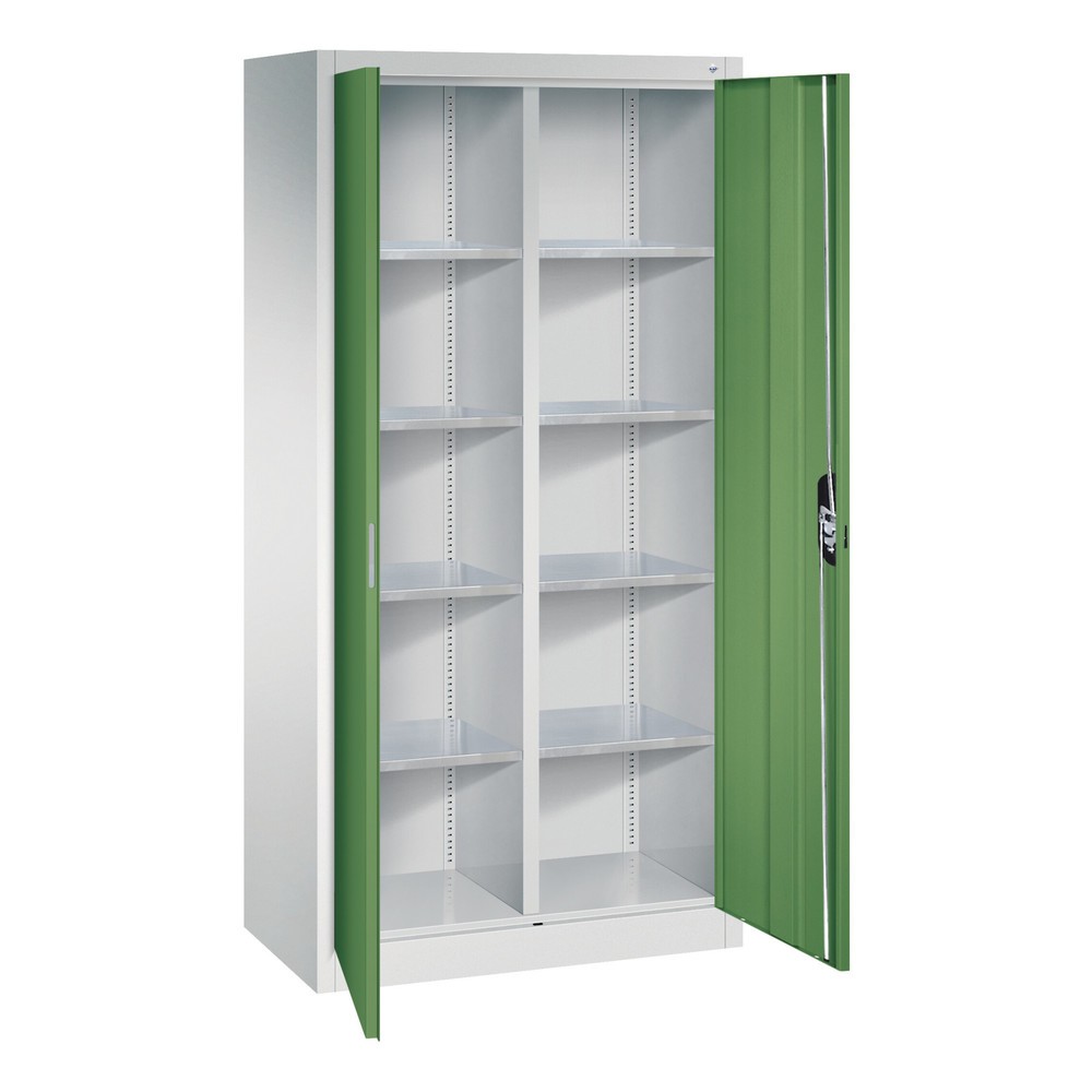 Productafbeelding nr. 4: Werkplaatsdraaideurkast C+P met centrale wand + 8 legborden, hxbxd 1.950 x 930 x 500 mm, antracietgrijs, zwartgrijs