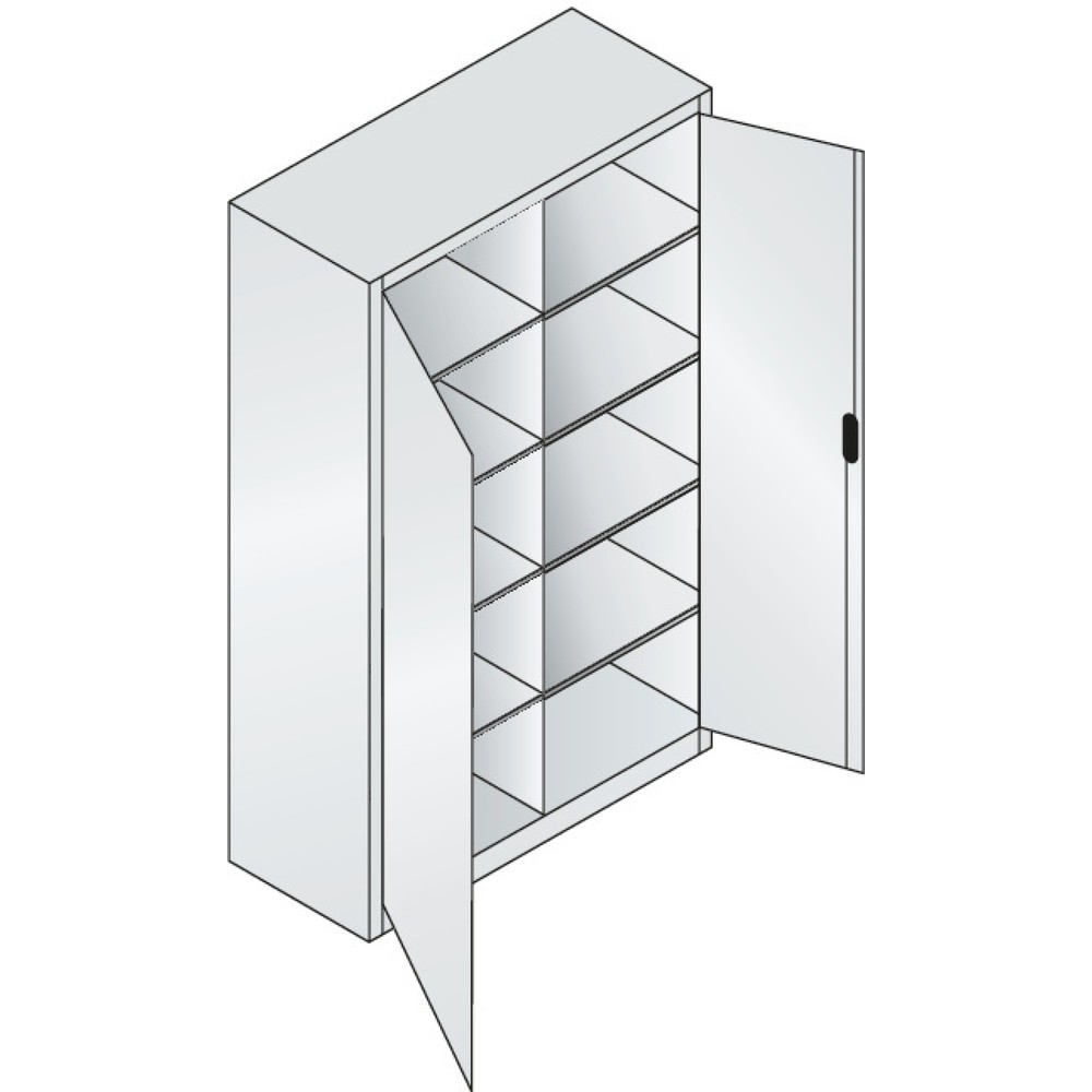 Productafbeelding nr. 3: Werkplaatsdraaideurkast C+P met centrale wand + 8 legborden, hxbxd 1.950 x 1.200 x 500 mm, antracietgrijs, antracietgrijs