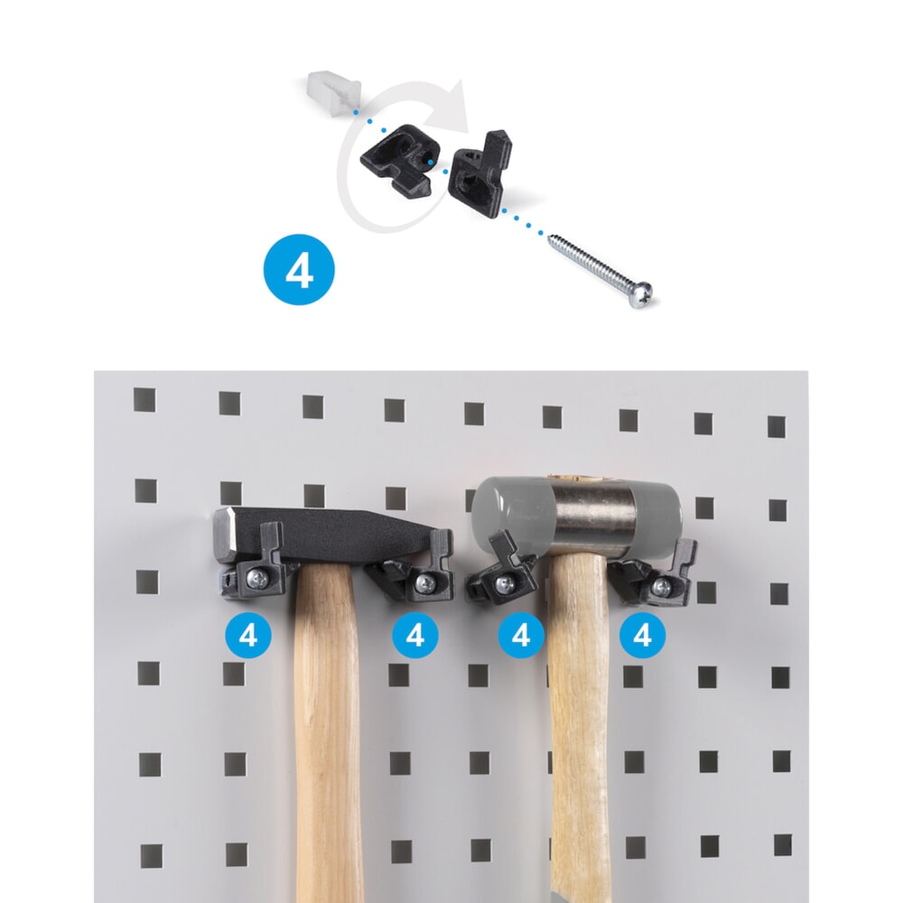 Productafbeelding nr. 8: Werkplaatskast Fami PERFOM, 4 geperforeerde legborden, 3 lades, geperforeerde platen voor deur, bakken, hxbxd 2.000 x 1.023 x 726 mm, lichtblauw